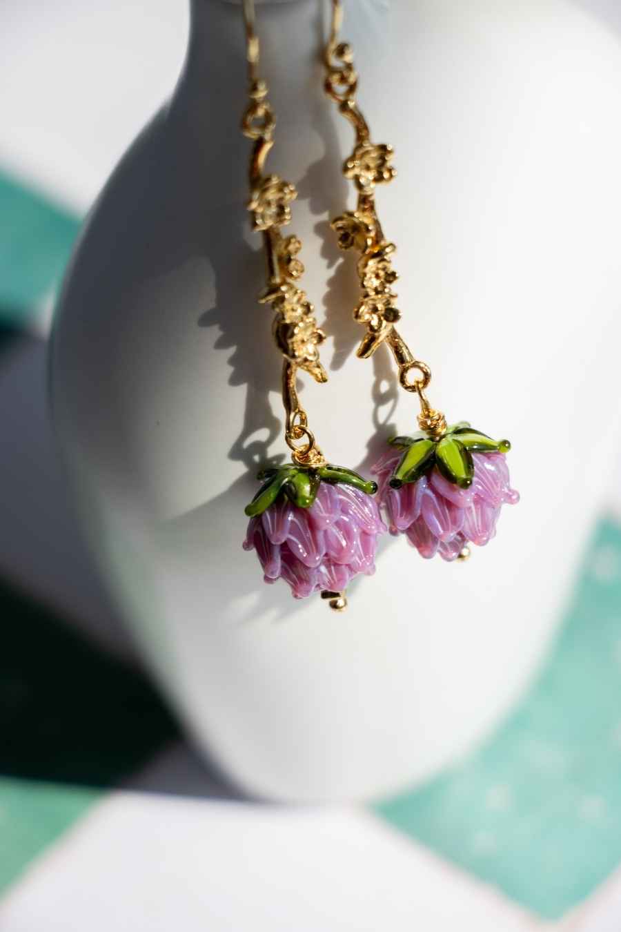 Garden of Aphrodite Earrings under the sun