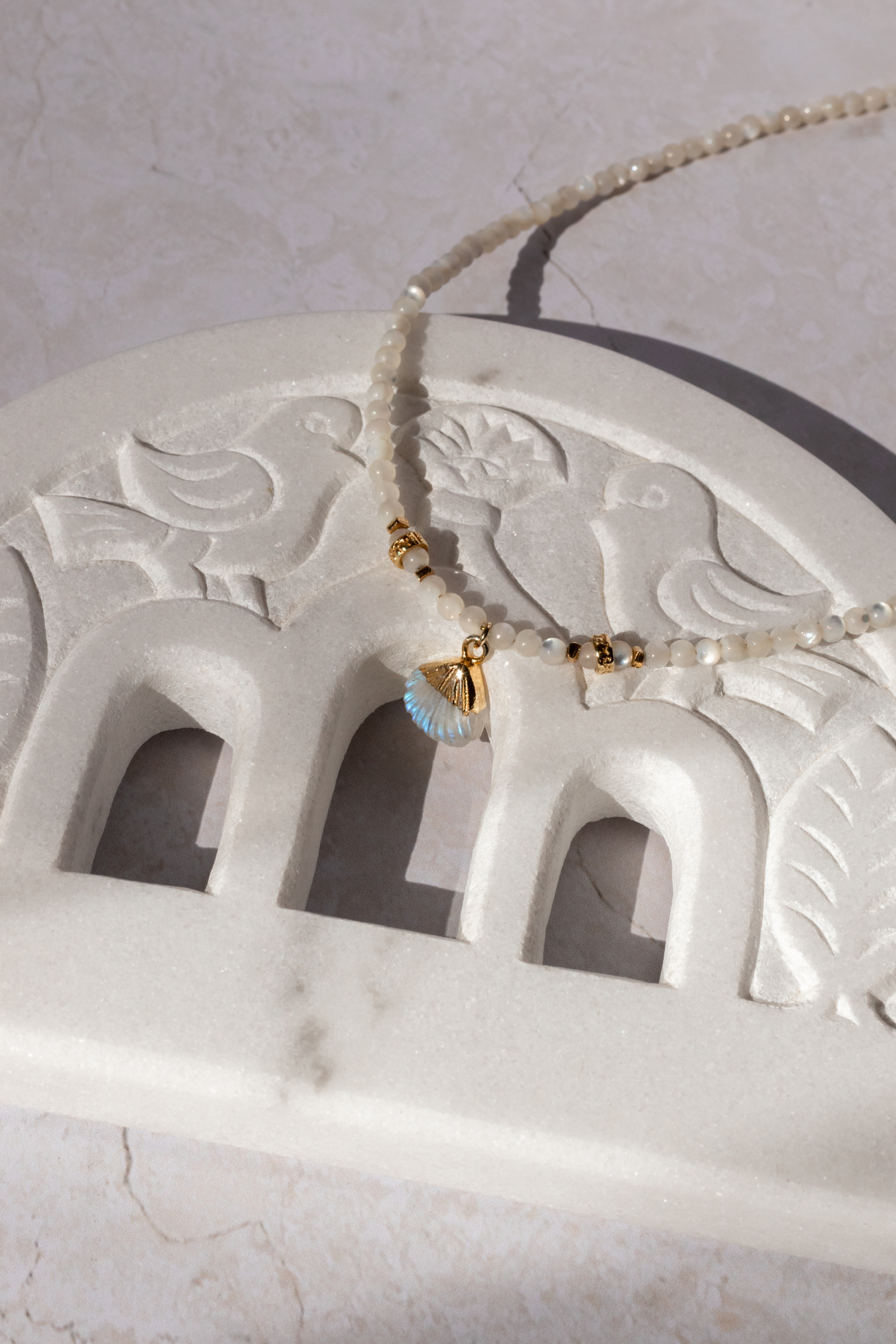 The cycladic Shell Neckace an other angle